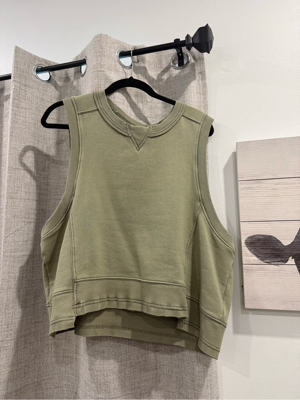 FP Movement by Free People Olive Sleeveless Cropped Sweatshirt